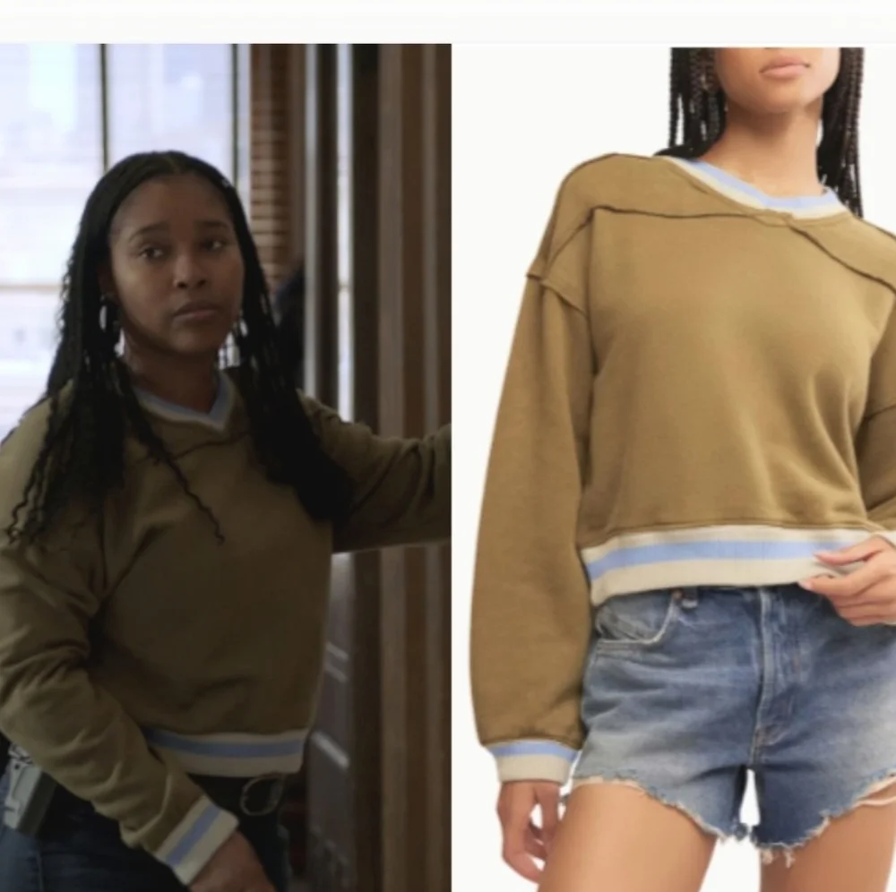 Free People Rio Sweatshirt Seaweed Green‎ Combo